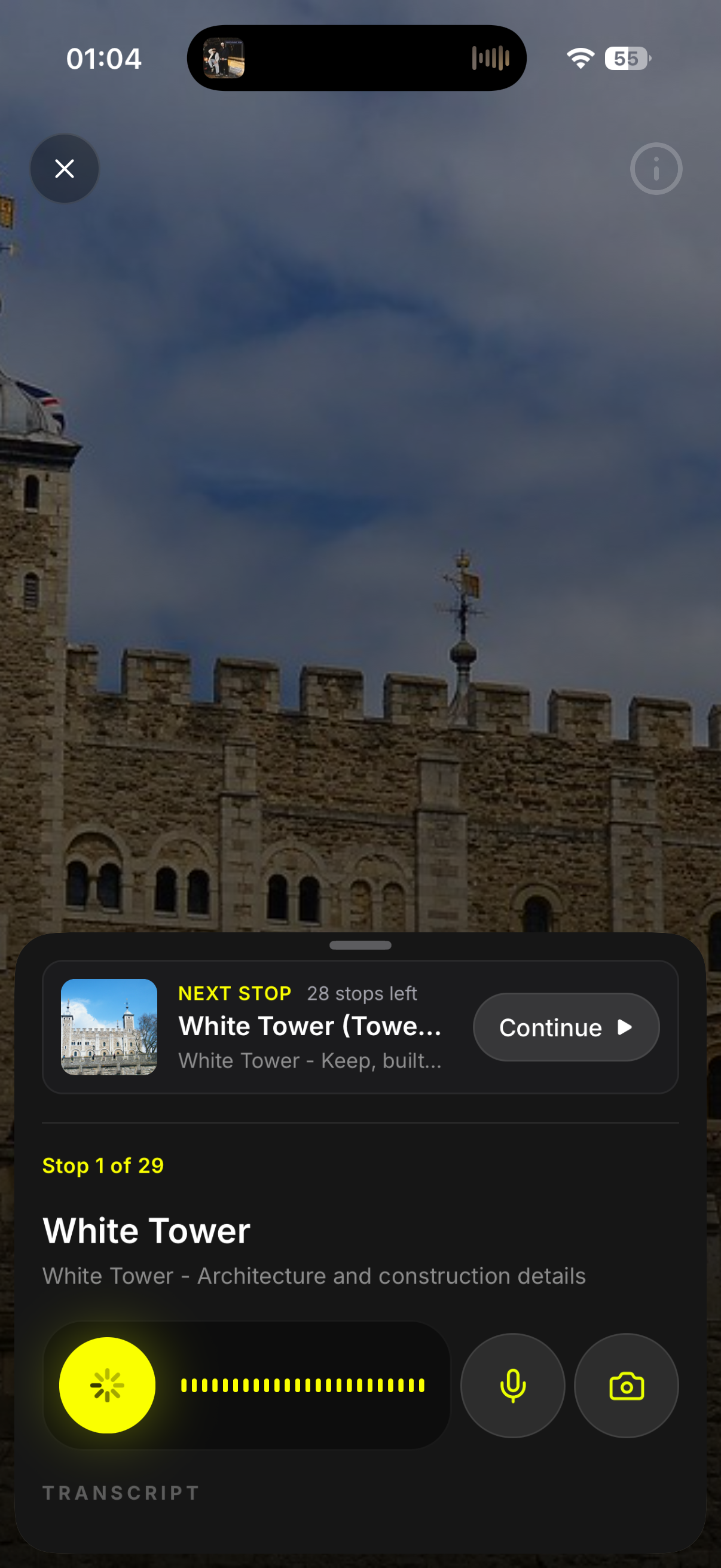 Live stop 1 - White Tower narration